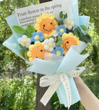 Knitted Artificial Crochet Flowers Sunflower Handmade Artificial Bouquet Gift Sunflower
