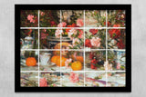 ready to hang ceramic tile kitchen backsplash. summer Carnation Flowers garden Carnation