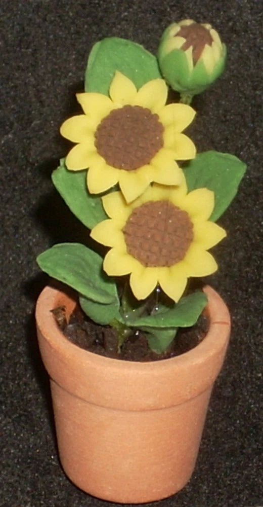 Sunflowers Potted 1:12 Miniature Flower Flowers Sunflower Garden Floral #3586 Sunflower