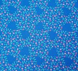 Ayumi BTY Ana Sanfelippo P&B Textiles Pink Aqua Hexie Small Floral Bright Blue Flowering Plants
