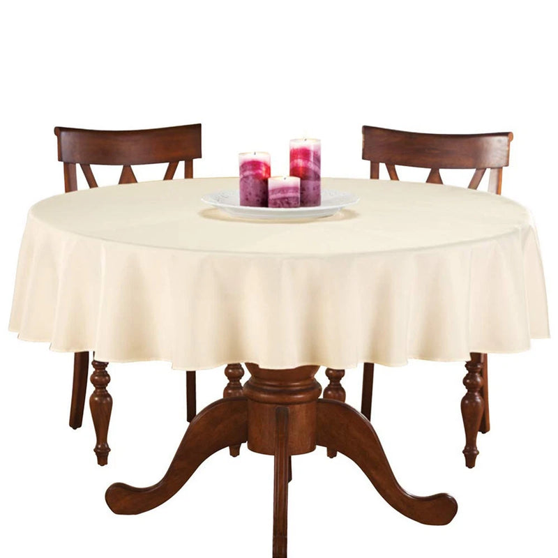 Cream tablecloth with draped edge