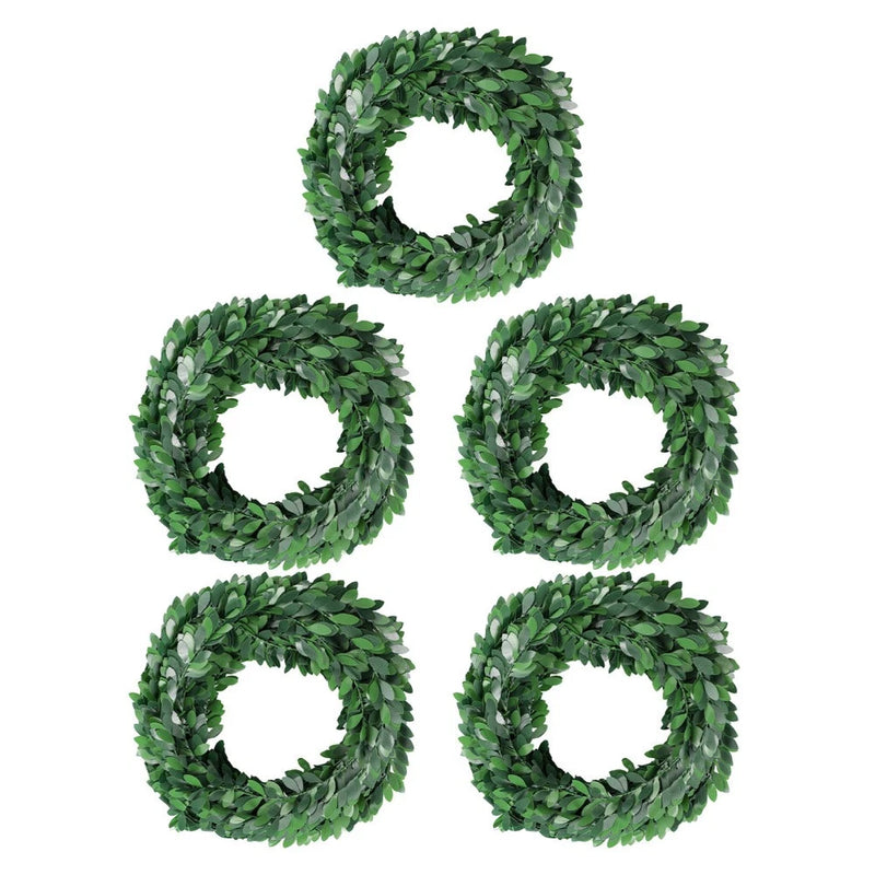 5 Pcs Realistic Artificial Vines Garland Green Leaves Plant Branch Green Plant