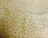 VTG Ditzy Pink Rosebuds on Floral Lemon Yellow Grannycore Cottagecore 22