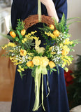 Yellow Easter Wreath, Easter Bunny Wreath, Easter Wreath for front door Ranunculus