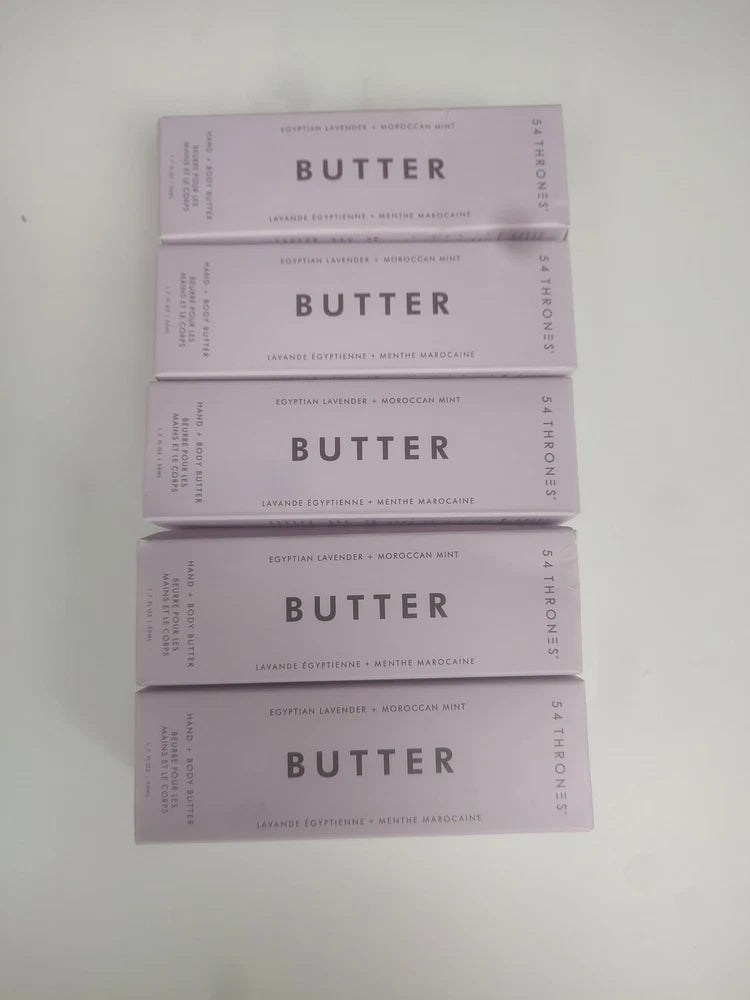 5 Tube Of54 Thrones Hand + Body Butter Egyptian Lavender + Moroccan Mint  1.7oz Bouquet