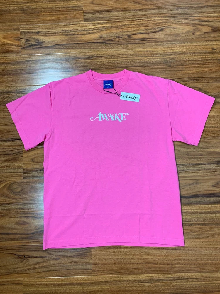 Pink Awake logo T-shirt, short-sleeve