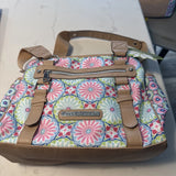 Lily Bloom Landon Satchel  Large Starburst Flowers Women  Handbag Eco NWT Lily