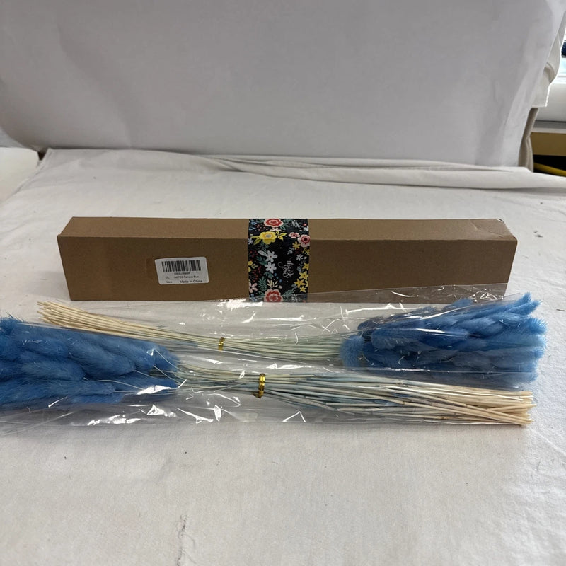 100 PCS Blue Dried Pampas Grass Decor, 17-inch Pompas Floral, Dry Flowers Pampas Grass