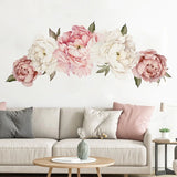 Peony Rose Flower Blossom Wall Stickers Home Living Room Decor Mural Decal Peony