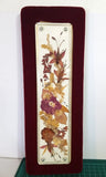 Vtg  Dried Flower Wall Vertical Wall Art Panel Signed S. Smith Handmade Framed Dried Flower