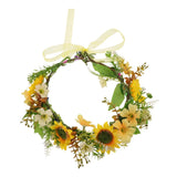 Green Leaf Headband Eucalyptus Bridal Headpiece Flower Crown Sunflowers Sunflower