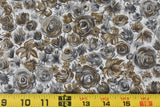 By 1/2 Yd, 35" Wide, Vintage 1940Õs-60Õs, Brown Floral Light-Weight Cotton, V794 Flowering Plants