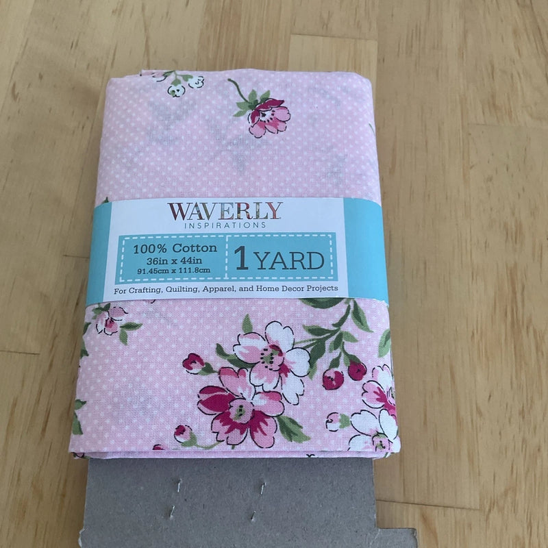 Waverly 1 Yard Pink Floral Carnation 100% Cotton 36in x 44 In New Carnation