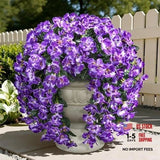Fake Hibiscus Artificial Hanging Flowers Plants for 2 pcs A-dark Purple Flowering Plants