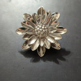 Vintage Silver Tone Daisy Sunflower Flower Statement Brooch Sunflower