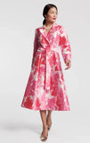 FRANCES VALENTINE LUCILLE WRAP DRESS PINK HYDRANGEA, NWT  SMALL, DUPIONI Hydrangea