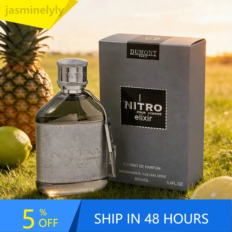 1 PACKDumont Nitro Elixir MenÕs Perfume 3.4 oz Fruity Woody Floral Eau de Parfum EDP