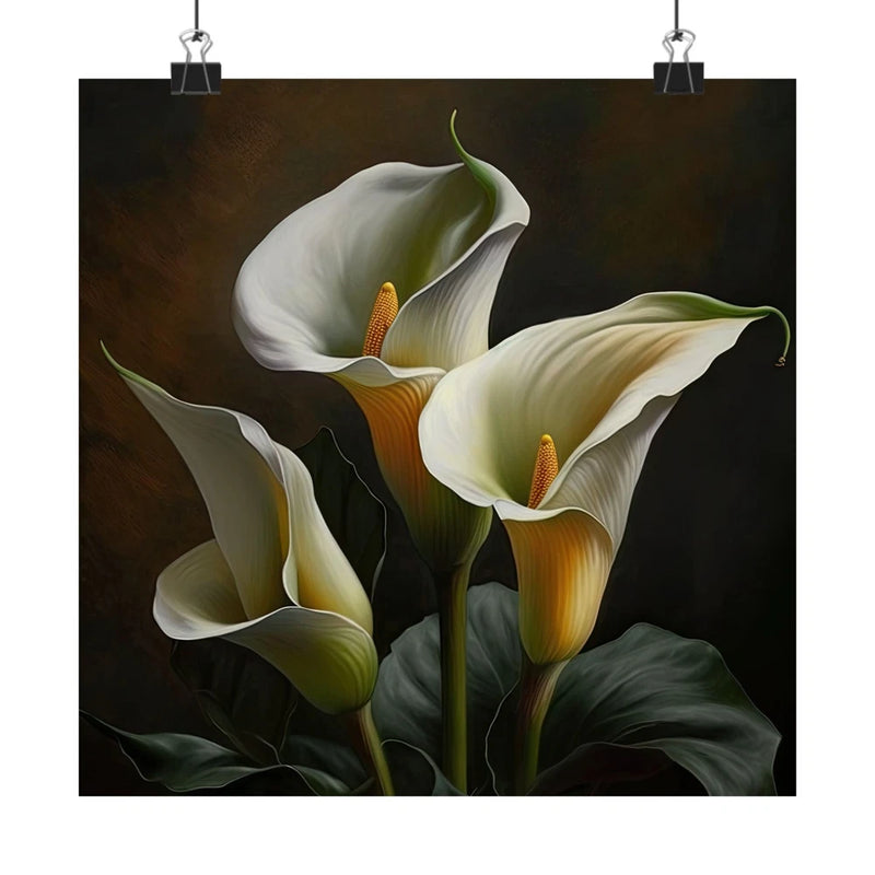 White Calla Lilies Flower Art Print, Lily Flower Painting, Flower DŽcor 02 Lily
