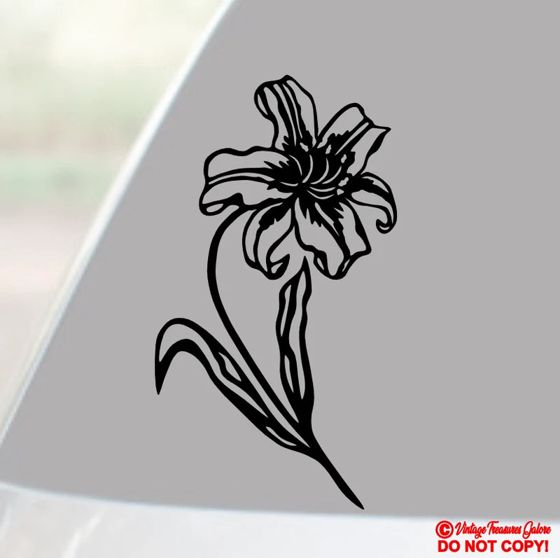 LILY FLOWER Vinyl Decal Sticker Car Truck Window Wall Bumper LILIUM LILIES CUTE Lily