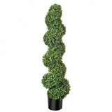 Potted American Boxwood Spiral Faux Plants And Trees Green Plant