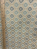 LIGHT BLUE GOLD FLORAL TRELLIS CHENILLE UPHOLSTERY BROCADE FABRIC (56 in.) BTY Flowering Plants