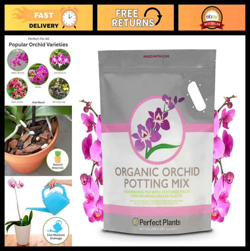 8 Quart All-Natural Orchid Potting Mix - Special Blend for Healthy Root Growth Orchids