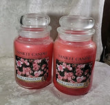 Yankee Candle Pink Carnation Large Jar - Classic Label  - Set of 2 - NEW Carnation