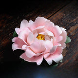 Ceramic Handmade Peony Flower Ornaments, Handmade Porcelain Flower Crafts Peony
