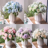 Silk Peony Artificial Fake Flowers Bunch 7Heads Bouquet Floral for Wedding Party Peony