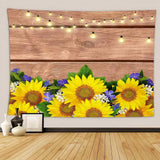 Sunflower Blue Flower 3D Wall Hang Cloth Tapestry Fabric Decorations Decor Sunflower