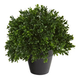 Nearly Natural 10" Boxwood Topiary Artificial Plant UV Resistant Green Plant