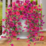Artificial Fake Hanging Flowers Plants for Outdoor Outside Magenta & Hot Pink Hydrangea