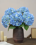 5pcs Blue Hydrangea Artificial Flowers Real Touch Latex Large Fake Hydrangeas... Hydrangea