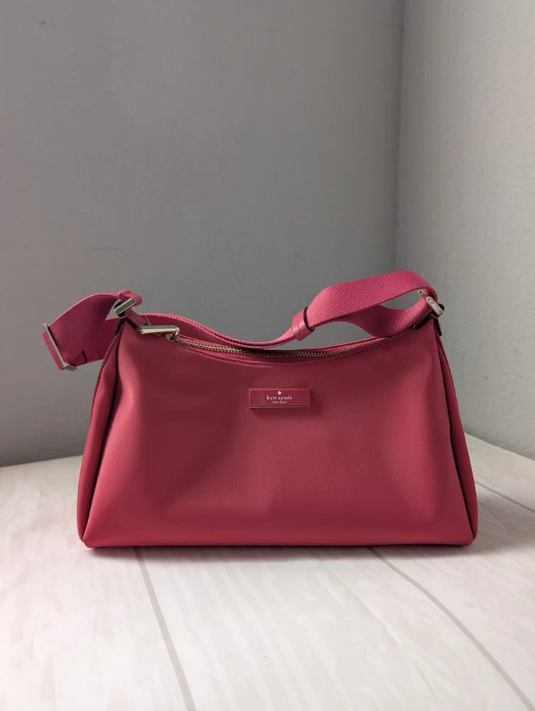 NWT Kate Spade KL967 Carter Nylon Small Shoulder Bag In Rose Oil Roses