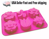 6 Cavity Lily Flower Silicone Mold Soap DIY Handmade Soap Mold US Seller Lily