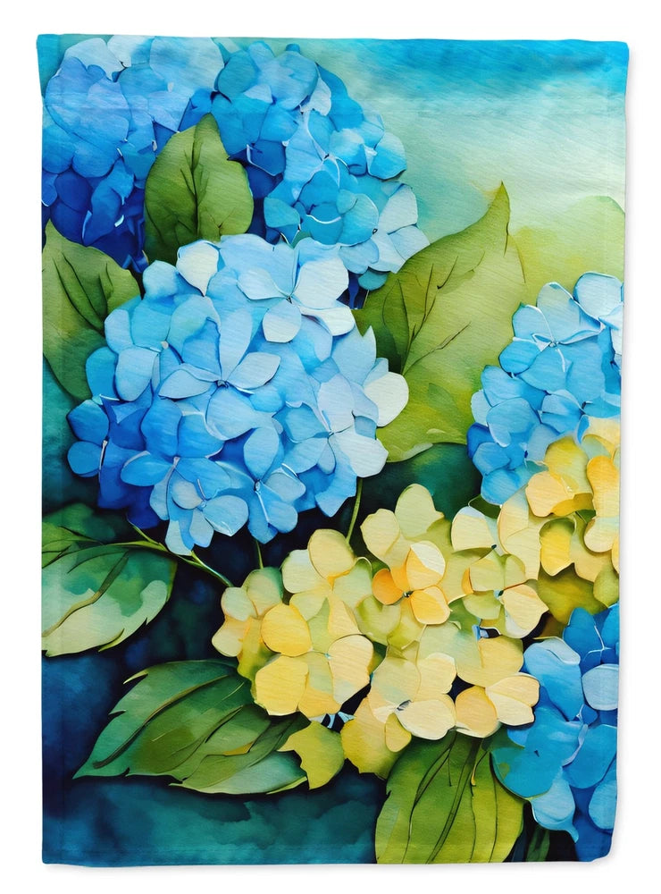 Caroline's Treasures Hydrangeas in Watercolor House Flag DAC1578CHF Hydrangea