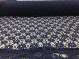 Embroidered Stretch Lace Apparel Fabric Sheer Floral Dark Navy Blue Floral XX511 Flowering Plants