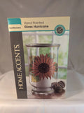 Home Accents Hand Painted Glass Hurricane Sunflower NEW 6Ó X 10Ó M-21 Sunflower