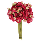 Artificial Ranunculus Flowers, 18pcs Rose Red Faux Silk Flower for Wedding Ranunculus