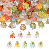 90pcs Acrylic Flower Pendants,Lily Floral Decor Jewelry Charms for DIY Crafts Lily