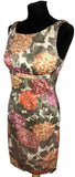 HOBBS DRESS Silk Cotton Blend Pink Green Floral Flowers Shift  Dress Uk 10 Eu 38 Hydrangea