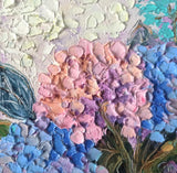 Hydrangea Painting Original Art Impasto Oil Painting Flower still life 15x15cm Hydrangea