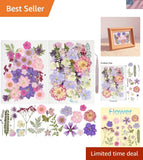 50Pcs Dried Pressed Flowers Resin Mould Real Pressed Flowers Natural Dry Leav... Dried Flower
