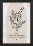 May Birth Flower Lily of the Valley Framed Wall Art Poster Canvas Print Picture Lily