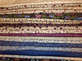 FIBER MOSIACS purple blue FLOWERS QT Cotton Fabric U-PICK See info 1/2 YD BTHY Flowering Plants