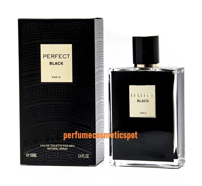 NIB PERFECT BLACK by GEPARLYS FOR MEN 3.4 OZ / 100 ML EAU DE TOILETTE SPRAY EDT