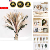 Dried Pampas Grass Bouquet 92 Pcs Boho Flower Decor with Bunny Tails Lavender Pampas Grass