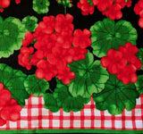 Timeless Treasures Scarlet Geraniums Fabric Stripes 9147 Red Floral Quilting BTY Flowering Plants