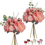 Pink Peonies Artificial Flowers Silk Flowers Bouquet Fake Peonies Faux Floral... Hydrangea