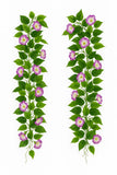 2 Pcs Artificial Vines Silk Morning Glory Vines Outdoor 15 Feet Hanging Plant Flowering Plants
